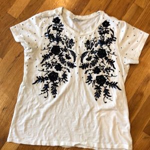 Lucky brand embroidered T